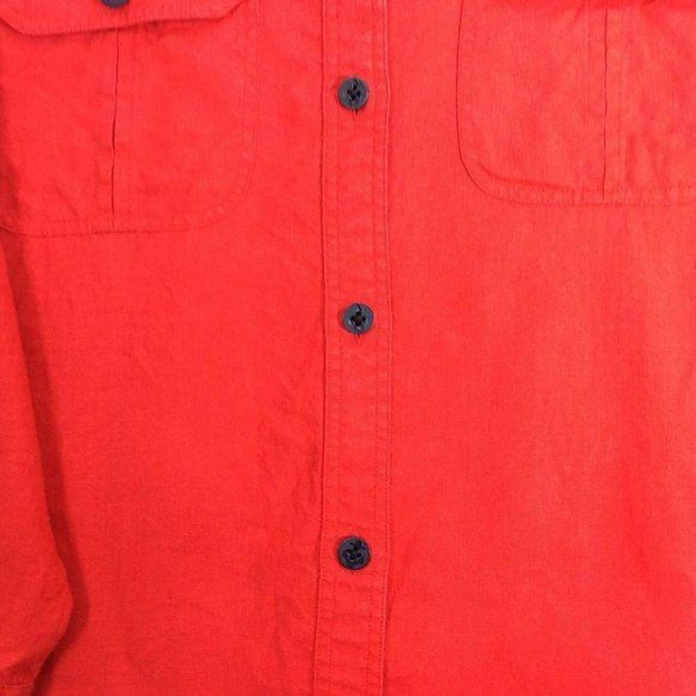 4/$25 RALPH LAUREN Nautical Red Button Down Linen Roll Tab Sleeve Shirt Women M - Picture 5 of 13